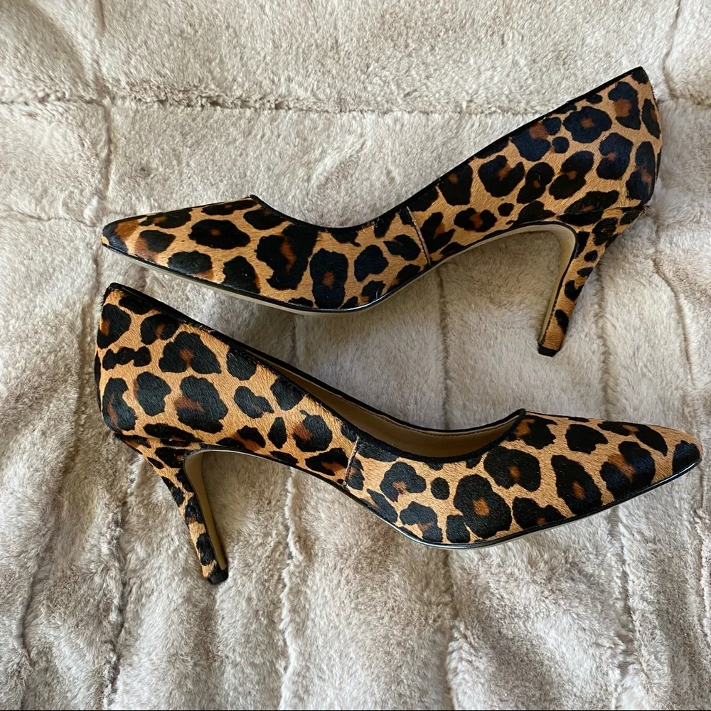 INC Calf Hair Leopard Stiletto Heels - Size 9 - Picture 6 of 8